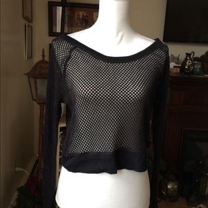 Express Black Mesh Top Sweater